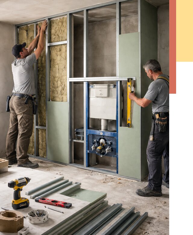 Установка сантехнических перегородок в Урюпинске от 8756 руб. | ОТДЕЛОЧНИК-Рюп