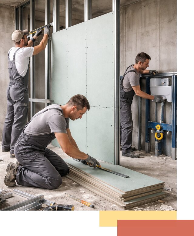 Монтаж и ремонт сантехнических перегородок в Урюпинске