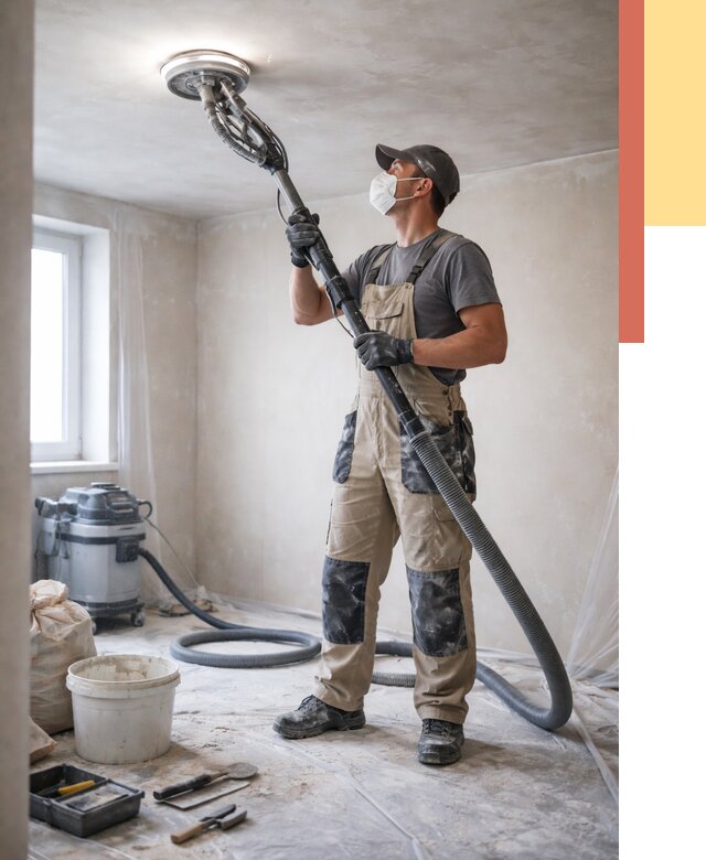 Шлифовка потолка в Урюпинске от 3605 руб. — услуги шлифования потолка | ОТДЕЛОЧНИК-Рюп