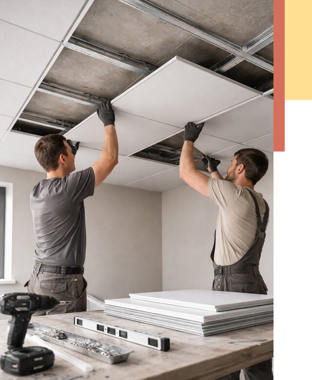 Монтаж кассетного потолка в Урюпинске от 4635 руб/м2 — установка и сборка | ОТДЕЛОЧНИК-Рюп