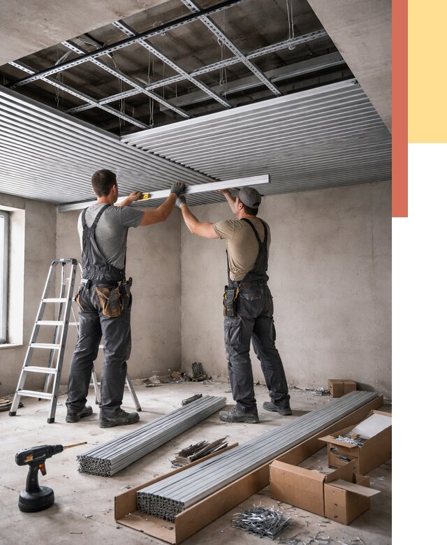 Монтаж реечного потолка в Урюпинске от 4635 руб. под ключ | ОТДЕЛОЧНИК-Рюп