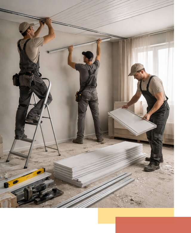 Монтаж потолка из ПВХ панелей в Урюпинске оперативно и качественно