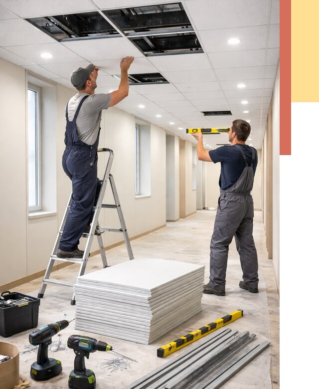 Ремонт потолка Армстронг в Урюпинске от 4635 руб. — быстро и недорого | ОТДЕЛОЧНИК-Рюп