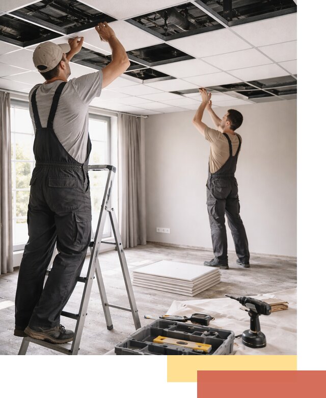 Замена плит подвесного потолка в Урюпинске быстро и качественно