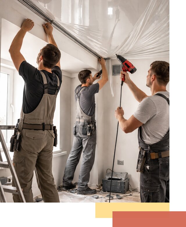 Монтаж глянцевого натяжного потолка в Урюпинске быстро и качественно