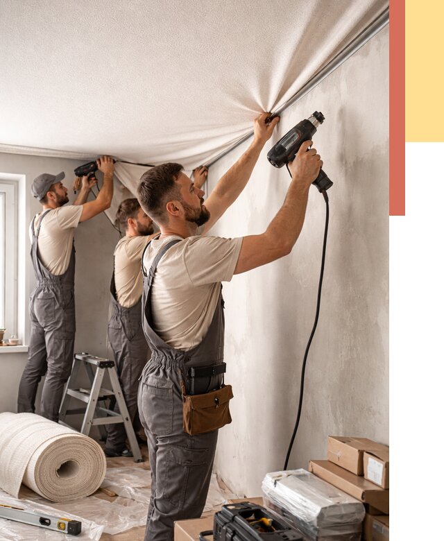 Монтаж фактурного натяжного потолка в Урюпинске от 773 руб. — ОТДЕЛОЧНИК-Рюп