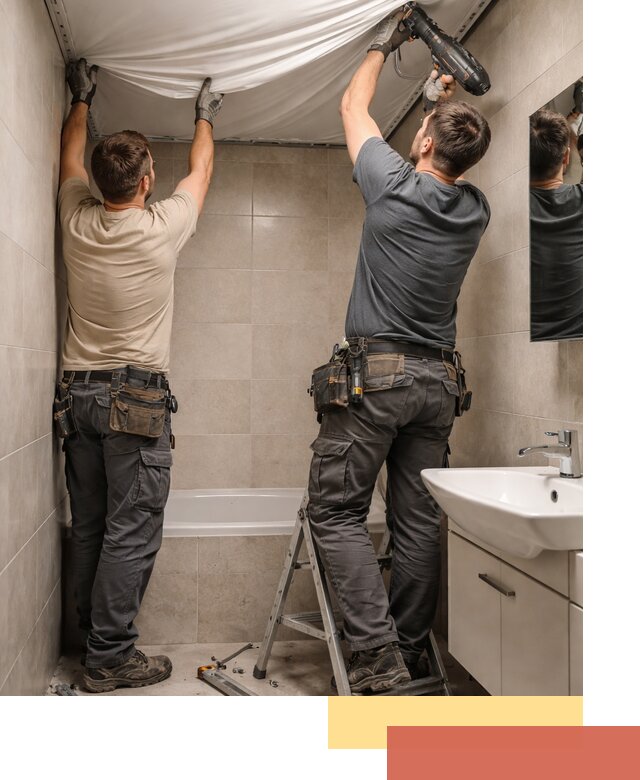 Монтаж натяжного потолка в ванной в Урюпинске быстро и качественно