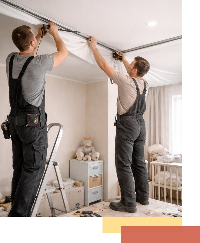 Монтаж натяжного потолка в детской комнате в Урюпинске