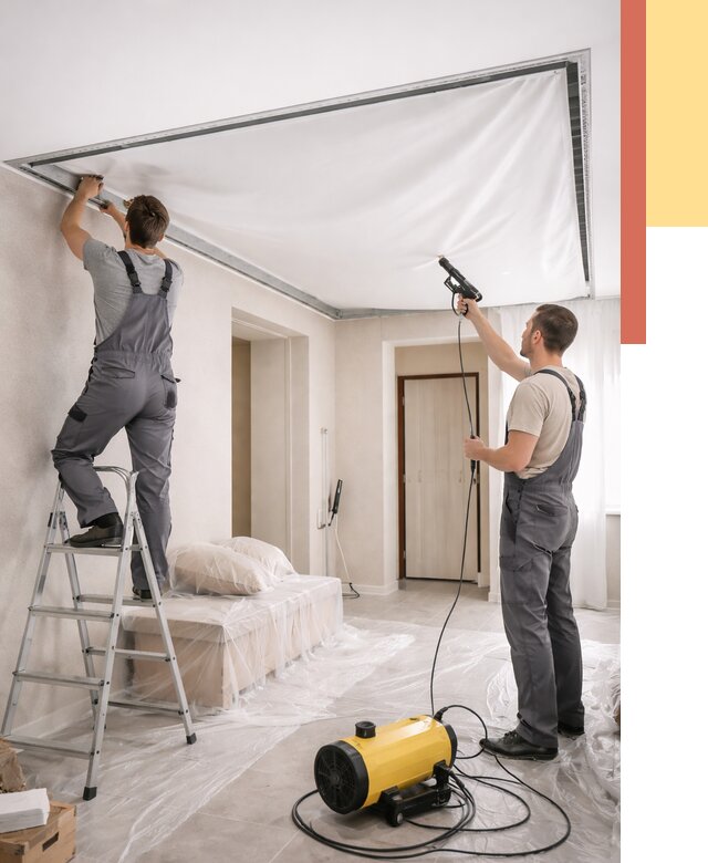 Монтаж натяжного потолка в прихожей в Урюпинске от 2730 руб. под ключ | ОТДЕЛОЧНИК-Рюп