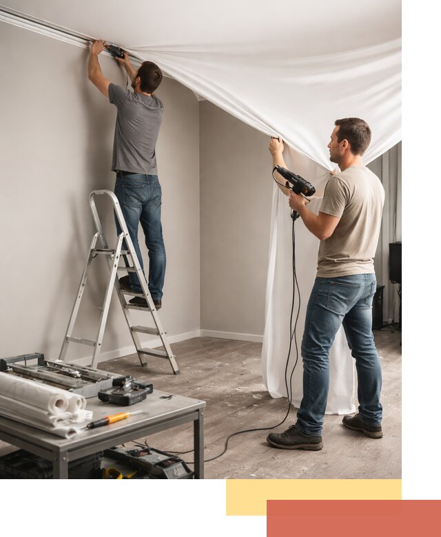 Монтаж натяжного потолка в студии в Урюпинске