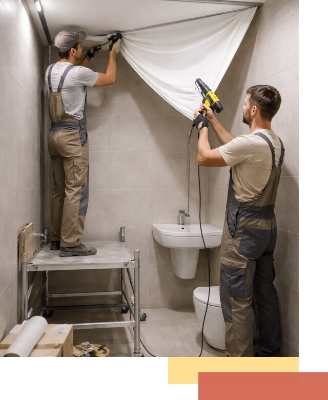 Монтаж натяжного потолка в санузле в Урюпинске