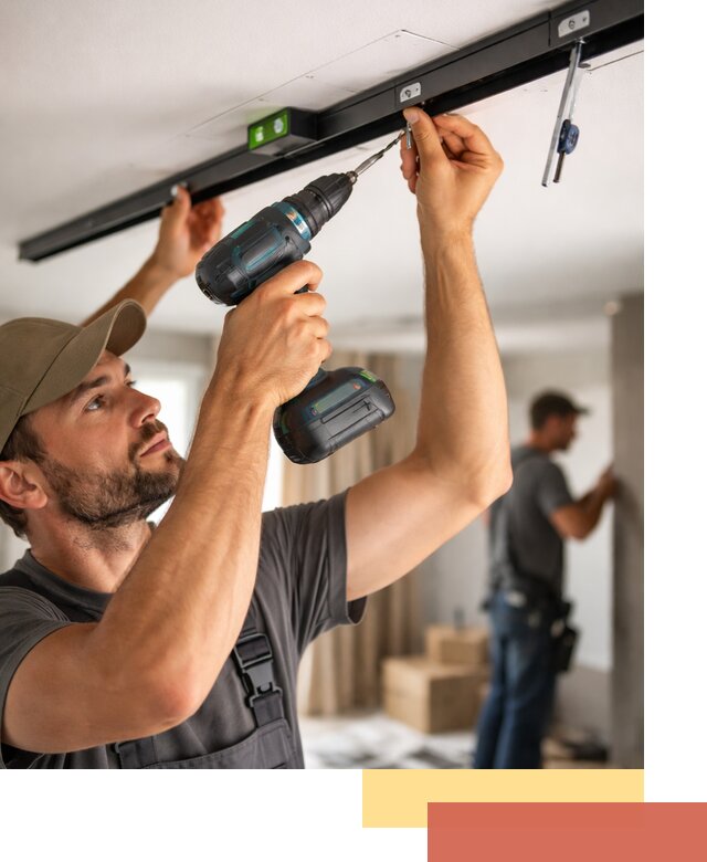 Установка трековых светильников в натяжной потолок в Урюпинске