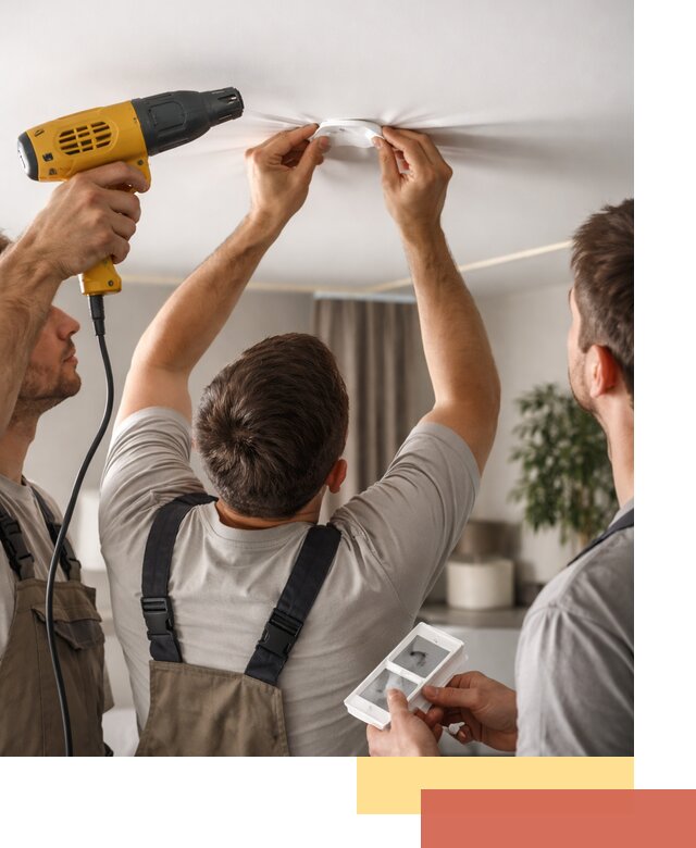 Ремонт прокола полотна натяжного потолка в Урюпинске