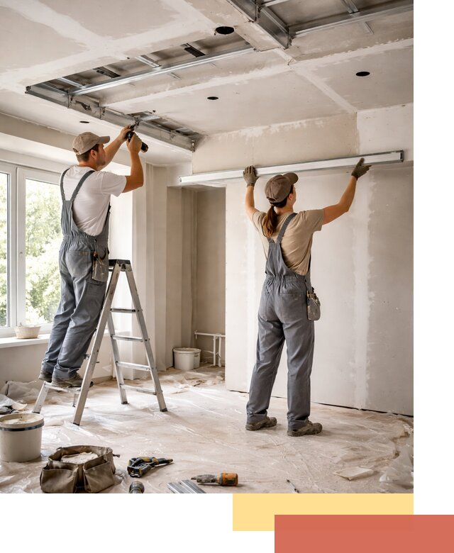 Монтаж многоуровневого потолка из гипсокартона в Урюпинске