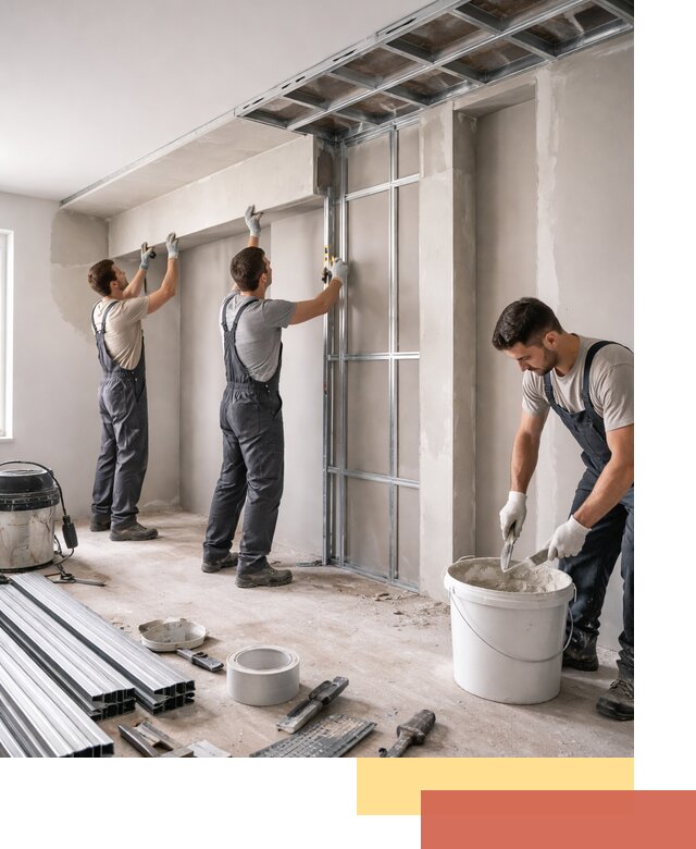 Монтаж потолка из гипсокартона с нишей в Урюпинске