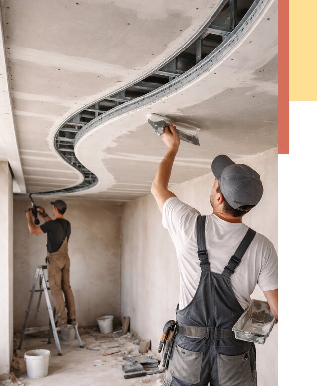 Криволинейный потолок из гипсокартона в Урюпинске от 2163 руб./м2 | ОТДЕЛОЧНИК-Рюп