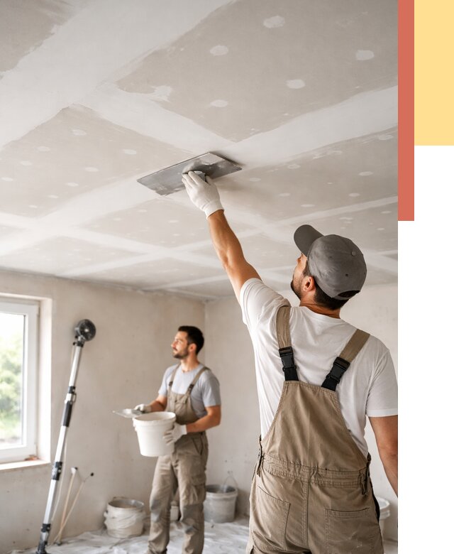 Шпаклевка потолка из гипсокартона в Урюпинске от 3296 руб./м2 — услуги под ключ | ОТДЕЛОЧНИК-Рюп