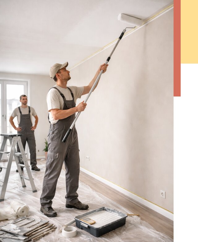 Покраска потолка из гипсокартона в Урюпинске от 4635 руб./м2 — услуги под ключ | ОТДЕЛОЧНИК-Рюп