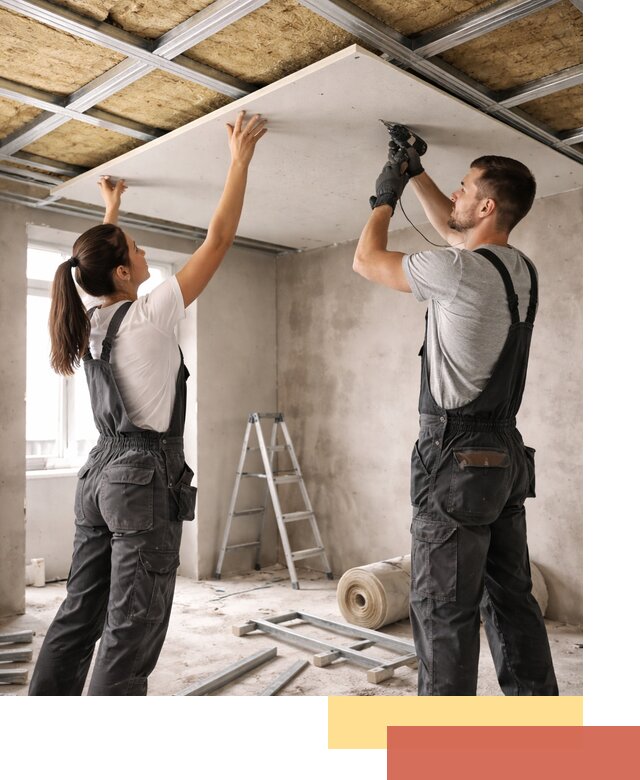 Звукоизоляция потолка из ГКЛ в Урюпинске профессионально и надежно