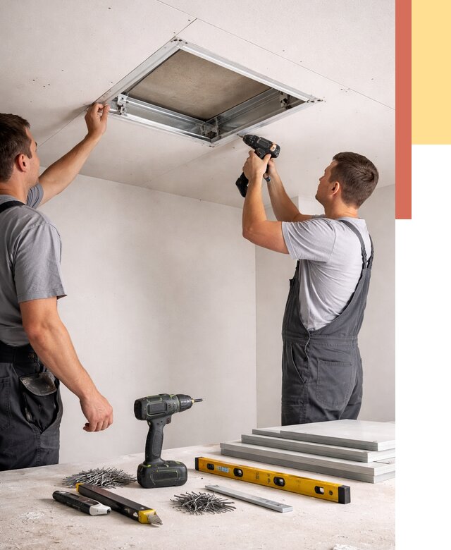 Установка люка в потолок ГКЛ в Урюпинске от 2575 руб. под ключ | ОТДЕЛОЧНИК-Рюп