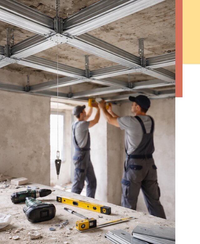 Монтаж каркаса потолка из профиля в Урюпинске от 4635 руб. — услуги ОТДЕЛОЧНИК-Рюп