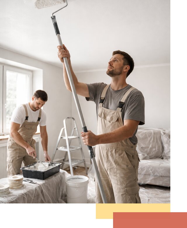 Покраска потолка водоэмульсионной краской в Урюпинске