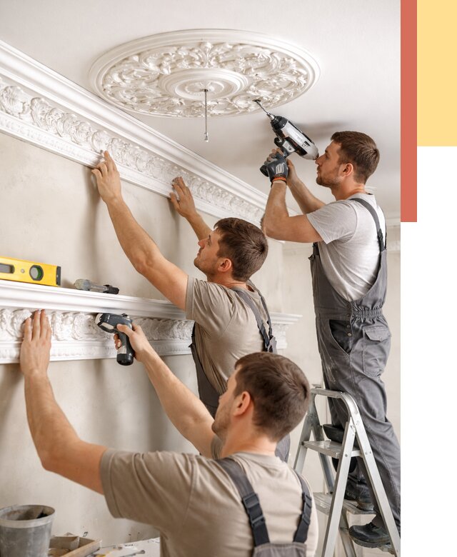 Монтаж лепнины на потолок в Урюпинске от 3296 руб. быстро и недорого | ОТДЕЛОЧНИК-Рюп